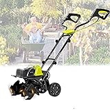 DestinyXVZ Schnurloser Elektrische Motorhacke, Tragbarer Gartenfräse, 2 * 4000-mah-akku, Arbeitsbreite18cm, Depth 36 cm, Geschwindigkeit 420 U/min, Iockern Boden Für Perfek