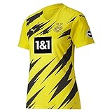 PUMA Damen T-Shirt BVB Home Shirt Replica Womens SS w.Sponsor New, Cyber Yellow-Puma Black, S, 931116