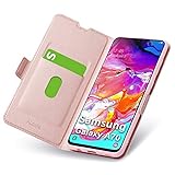 Aunote Samsung Galaxy A70 Hülle, Handyhülle Samsung A70, Schutzhülle Samsung A70, Tasche Samsung A70, Klapphülle Samsung A70, Leder Etui Folio, Flip Phone Cover Case, Hülle A70 klappbar. Roseg