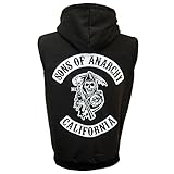 Sons of Anarchy ärmellos Reißverschluss Stil Hoodie (XL) Jax Teller Redwood Orig