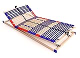 stabiler Lattenrost 100% BUCHE - Kopf- und Fußteil verstellbar - SCHULTERFRÄSUNG, 7 Zonen, 42 Federleisten, Härteregulierung, Mittelgurt - VARIO PLUS SLEEP BEST 42® unmontiert (140x200cm)