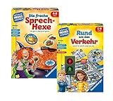 Ravensburger Spielend Neues Lernen Kinderspiele: Die freche Sprech-Hexe + Rund um den Verkehr, Lernspiele für Kinder ab 5 J