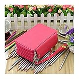 DDDCM 72 Halter-Bleistift-Kasten-Beutel-Beutel Lagerung for Buntstifte Aquarell-Skizze Art Students mit Reißverschluss (Farbe : Rosered pu 72)