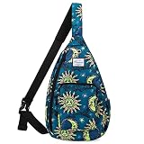 KAMO Sling Rucksack Brust Schultertasche Crossbody Radfahren Reisen Wandern Daypack für Männer Frauen Jungen mit Kopfhörer-L