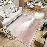 Teppich waschbar in Waschmaschine Lichtpulverteppich, Warmer Anti-Müdigkeit Bodenteppich bettvorleger Schlafzimmer -Hell-Pink_80x160