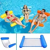 Sinwind Aufblasbares Schwimmbett, Wasser-Hängematte 4-in-1Loungesessel Pool Lounge luftmatratze Pool aufblasbare hängematte Pool aufblasbare hängematte für Erwachsene und Kinder (Saphirblau)