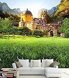 HD Dream World Castle Wonderland Wohnzimmer TV Hintergrund Wand-400cmx280cm(157,4x110.2inch) Fototapete-Tapete-Tapete-Aufkleber-Poster-Wanddekoration M