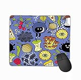 Rutschfester dicker Gummi Großes Mousepad Nahtloses Muster Niedliche Monster Essen Niedliche Monster Essen Cartoon Doodle E