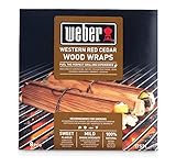 Weber 17521 Wood Wraps aus Zedernholz, 8 Stück, Räuchern, Raucharoma, süß und mild, B