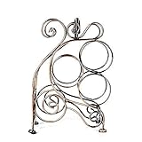 FCXBQ Weinregal 3 Flaschen mediterranes Metalldesign Edelstahl-Arbeitsplatte Weinregal aus Metall Flasche Dekorationen Art Craft Home D