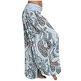 GENGG Damen Elastische Taille Pluderhose Yoga Haremshose Baggy Hippie Boho Aladinhose Patchwork Bequeme Freizeithose Aladinhose Pump