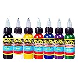 Solong Tattoo Tinte-Set 7 Flaschen 30ML 1oz Gute Qualität Pigment Tattoo Ink Vegan Kit TI301-30-7