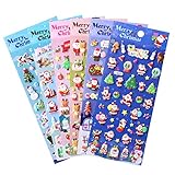 Naler Weinachtssticker 3D Weihnachten Sticker Weihnachtsaufkleber für Scrapbooking Wehinachtsgeschenk Dekoration, 6 Bog