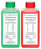 Measury pH Kalibrierlösung 4.00 und 6.86, pH Pufferlösung je 250ml, Eichlösung Rot / Grün, Kalibrierflüssigkeit Set Eichflüssigk