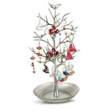 Dazone Birds Baumschmuckständer Anzeige Ohrring-Halsketten-Halter Schmuckständer (Antique Silver)