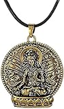 Aluyouqi Co.,ltd Halskette Antik Bronze Vergoldet Buddha Meditation Leder Anhänger Halskette Geschenk Für Frauen Männer Geschenk