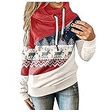 Chejarity Weihnachten Frauen Kapuzenpullover langen Ärmeln Hoodie Pullover Kapuzensweatshirt beiläufige Kapuzenjacke Kapuzen Mantel Damen-Oberteile Outwear Sweatjacke Top