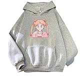 kewing Sailor Moon Hoodie Übergröße Kawaii Damen Lose Vintage Sweatshirt Lässige Frühlings Herbst F