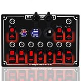 HKRSTSXJ wasserdichte LED-Auto-Boots-Rocker Switch Panel mit Fuse Dual USB Slot LED-Licht + Netzanschluss Breaker V