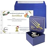 Makai echter Meteorit Sternschnuppe mit Echtheits-Zertifikat Geschenkkarte Box individueller personalisierbarer Karte mit Widmung (Weihnachtskarte)