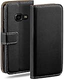 moex Klapphülle für Samsung Galaxy Xcover 4 Hülle klappbar, Handyhülle mit Kartenfach, 360 Grad Schutzhülle zum klappen, Flip Case Book Cover, Vegan Leder Handytasche, Schw