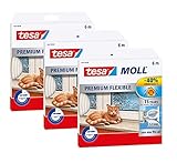 tesamoll Premium Flexible - Selbstklebende Silikondichtung zum Isolieren von Spalten an Fenstern und Türen - Transparent - 6 m x 9 mm x 7 mm (3er Pack)