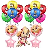 smileh Geburtstag Dekoration Dog Luftballons Pfotenpatrouillen Kindergeburtstag Folienballons für Kinder Pfotenpatrouillen Ballons Geburtstagsfeier Dek