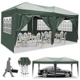 3x3m/3x6m UV Schutz 50+ Faltpavillon, Pavillon, wasserdicht gartenpavillon, festzelt partyzelt hochklappbare Gazebo Festival für Strand / Sofortunterkunft / Flohmarkt / Camping