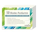 50 Blanko-Postkarten zum Selbstgestalten 300g starker Karton in elegantem creme-weiß DIY glatte Oberfläche – schnell trocknend für alle Stifte und Farb