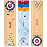 KETIEE 3 in 1 Curling and Shuffleboard Table-Top Game, 120x30cm Tisch Curling Spiel Mini Desktop-Eishockey Bowling Shuffleboard Tischspiel Brettspiele Familienspiele für Kinder Erw