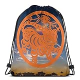 ATUEMACO Chinesische Fee erzählen Kordelzugbeutel Rucksack Leichte Wasserdichte Cinch Sackpack Yoga Sporttasche Sport Reise String Taschen unisex