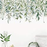 Wandtattoo Wandaufkleber, Pflanzen Wandsticker, Wandbilder Wand-Aufkleber Grüne Pflanzen Blumen Deko für Wohnzimmer Kinderzimmer Küche Flur (C)