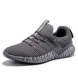 AICARE Damen Herren Sneaker Laufschuhe Air Sportschuhe Laufschuhe mit Luftpolster Turnschuhe Running Fitness Sneaker Outdoors Straßenlaufschuhe Sports-Viele Farben Gray 42