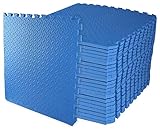 ComFy Mat Puzzle-Matte aus EVA-Schaum, ineinandergreifende Fliesen, schützender Bodenbelag für Fitnessstudio und Workouts, 10 mm dick, (Abdeckung 16 m²), Blau, 4 F