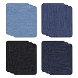 Hileyu 12 Stück Stoff zum Aufbügeln Patches in Premium-Qualität Denim Jean Kleidung Reparatur Patch Kit Dekorative Schirme für Hosen Jacke Jean Kleidung Nähen (12,5 * 9,5 cm)