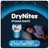 DryNites saugfähige Nachtwindeln bei Bettnässen, Für Jungen 4-7 Jahre (17-30 kg), 1 x 10 Stück, Windel-Pants, Höschenwindeln, Windelhö