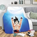 Decke Kuscheldecke Anime Kakarot 3D-Druck Fleecedecke Weiche Und Warme Picknickdecke Tagesdecke Sofadecke Mikrofaserdecke Geeignet Für Kinder Erwachsene 150 X 200