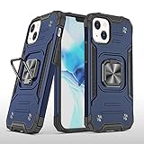 HIKA Schutzhülle für iPhone 13/iPhone 13 Pro/iPhone 13 Pro Max, Militärqualität, kratzfest, stoßdämpfend, mit Ring, Autohalterung, Kickstand (Blau, für iPhone 13 Pro Max)