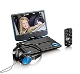 Lenco tragbarer DVD-Player DVP-910 9 Zoll (22,5 cm) mit drehbarem Display und Integriertem Akku (USB, AV-Ausgang), Netzadapter, Kopfhörer, b