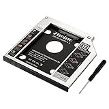 Zheino 9.5mm Aluminum SATA Second HDD Caddy Festplattenrahmen 2. HDD/SSD Caddy Adapter SATA Festplatte für Notebook mit SATA Laufwerkschacht universal CD/DVD-R