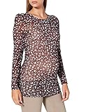 Supermom Damen Tee ls AOP Floral Mesh T-Shirt, Black-P090, M