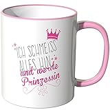 JUNIWORDS Tasse - Wähle eine Farbe -'Ich schmeiß alles hin und werde Prinzessin' - R