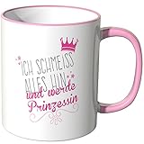 JUNIWORDS Tasse - Wähle eine Farbe -'Ich schmeiß alles hin und werde Prinzessin' - R