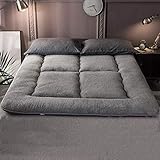J-Kissen Velvet verdicken Matratzenauflage Pad, Folding Tatami Bodenmatte, japanische Futon Kissen Matratzenauflage, Boden Matratze Kissen for Kinder (Color : Gray, Size : 90x200cm(35x79inch))