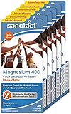 sanotact Magnesium 400mg • 6x30 Tabletten Magnesium hochdosiert • Mit Magnesium+Vitamin D3+Folsäure+Vitamin B1, B6, B12 • Magnesium für Kinder ab 12 J