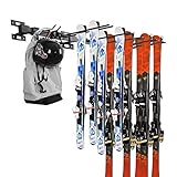 ANTOPY Ski-Aufbewahrungsregal Snowboard-Gestell Wandhalterung Hochleistungs-Metall-Ski-Wandregal Halten Sie bis zu 10 Paare, 200 Pfund für Heim- und Garagenlagerung Organizer Hanger 3 Rack