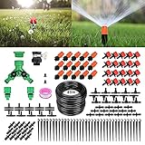 Dereine Bewässerungssystem Garten, 40M Bewässerung Kit Tröpfchenbewässerung Gartenbewässerung 158Pcs Automatische DIY Bewässerungssets mit Drip/Misting für Gewächshäuser, Blumenbeete, Obstbäume Usw