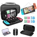 Bestico Tasche Kompatibel mit Nintendo Switch, 5 in 1 Zubehör für Nintendo Switch Harte Tragetasche Hülle Case für die Nintendo Switch Mit Game Card Hülle, 2x Displayschutzfolie, Joy-Con T