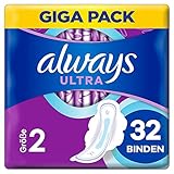 Always Ultra Binden Damen Gr. 2 (32 Damenbinden mit Flügeln) Long, Big Pack, ultra dünn und super saugfähig, g