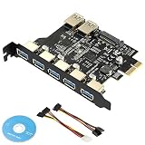 BEYIMEI Superspeed 7 Ports PCI-E auf USB 3.0-Erweiterungskarte-5 USB 3.0-Ports und 2 hintere USB 3.0-Ports Express Card Desktop mit 15-poligem SATA-Stromanschluss für Windows XP/Vista /7/8/10/ Linux
